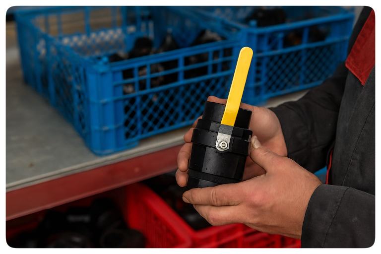 خرید شیر پلیمری دسته فلزی